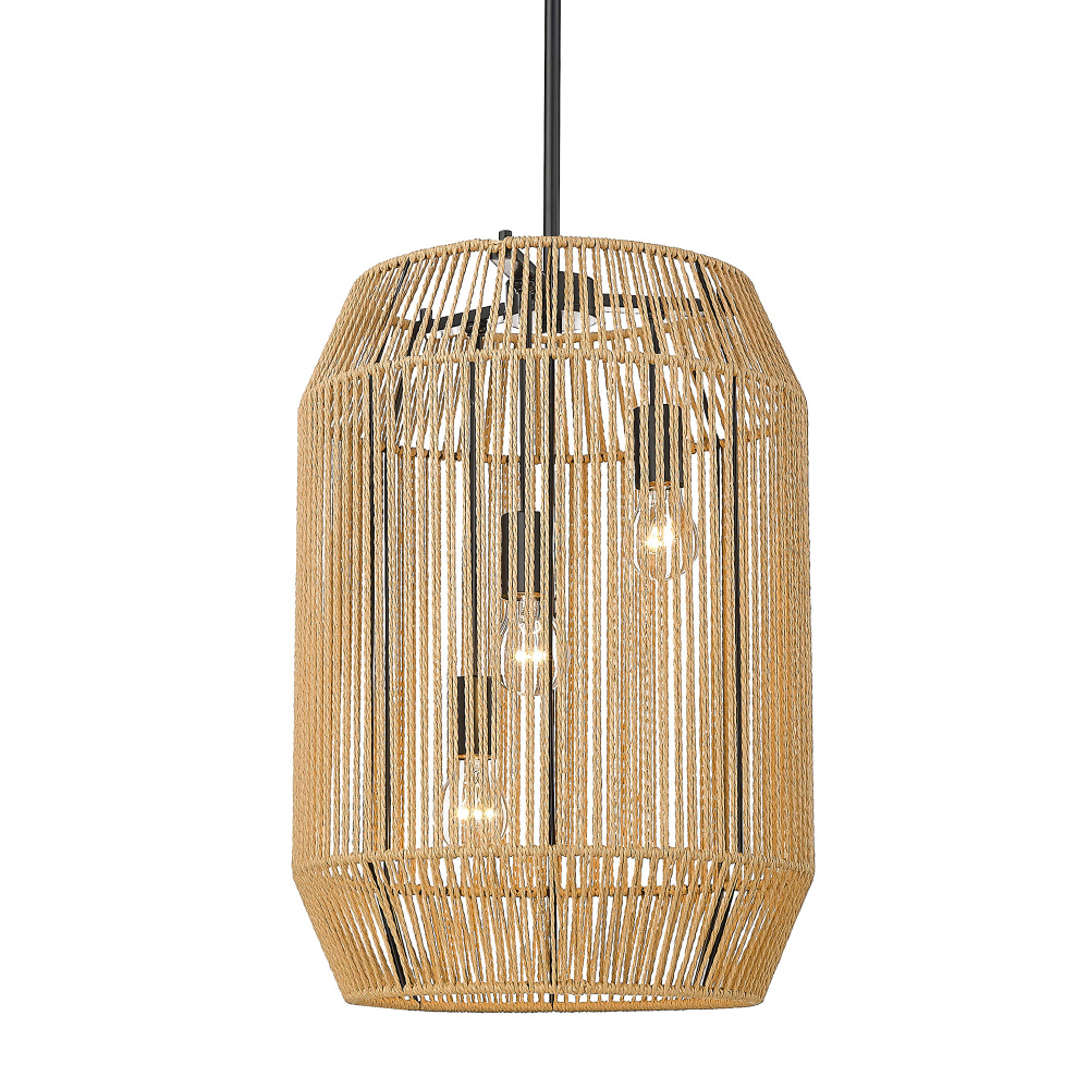 Golden Lighting Marlee 3-light Pendant in Matte Black